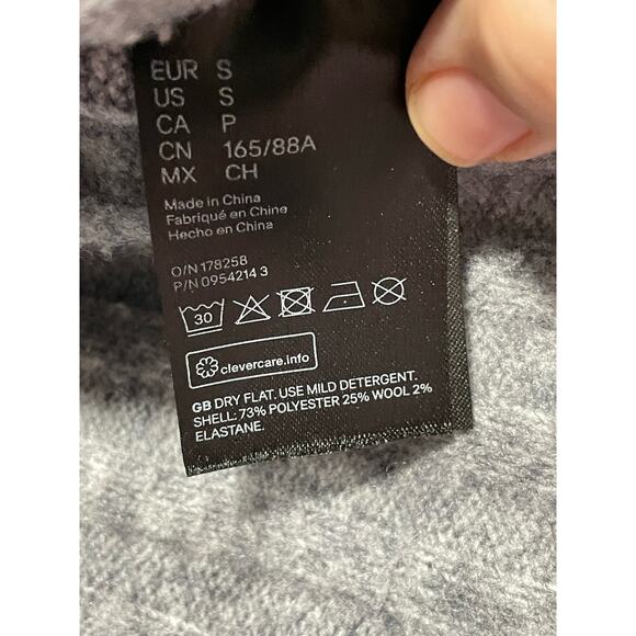 H&M Womens Sz Small Crew Neck Long Sleeve Ribbed Pullover Oversized Sweater Gray - Picture 7 of 12